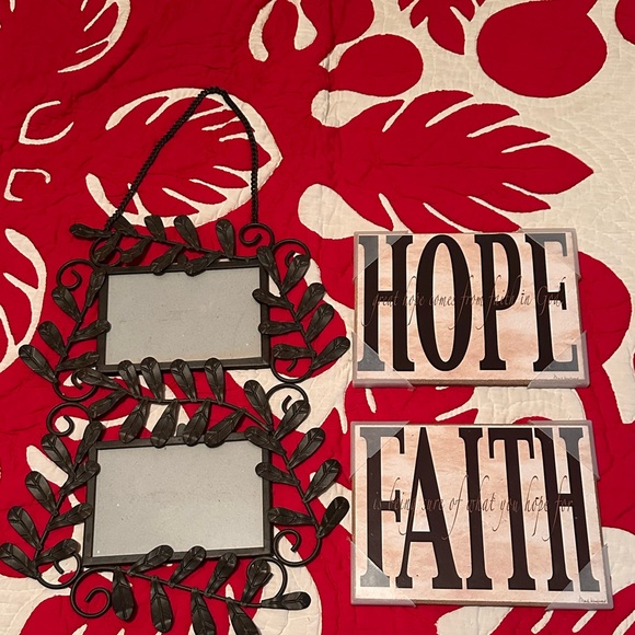 297A. HOPE FAITH HANGING PHOTO FRAME Bundle Set - Picture 1 of 4